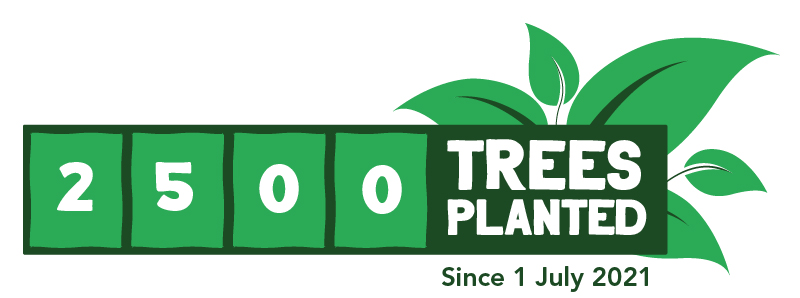 two thousand five hundred trees planted