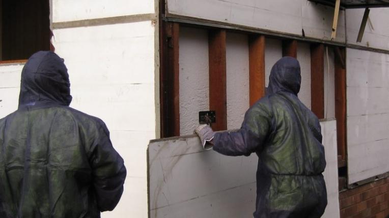 Asbestos removal team