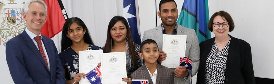 Me and Federal Minister The Hon Andrew Giles MP with new citizens