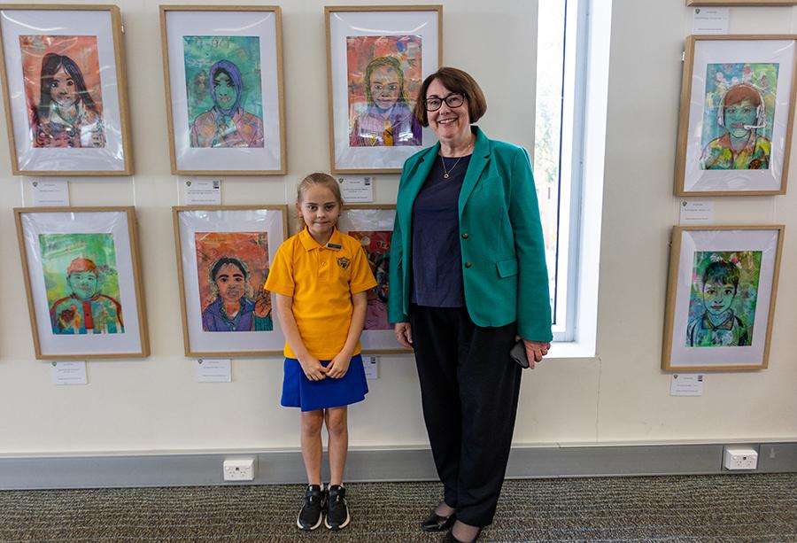 Me with Ruby, a student in the 'We Choose Hope' Art Exhibition