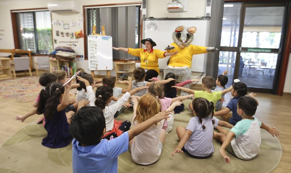Poppy the Possum hosting Storytime at the Wentworthville Childcare Centre