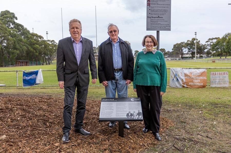 Me with Clr Glenn Elmore and Lloyd Newman at Norford Park